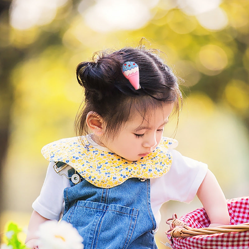 Cream Ice Cream Cartoon Hairpin for Kids - Gentle Duckbill Hair Accessory