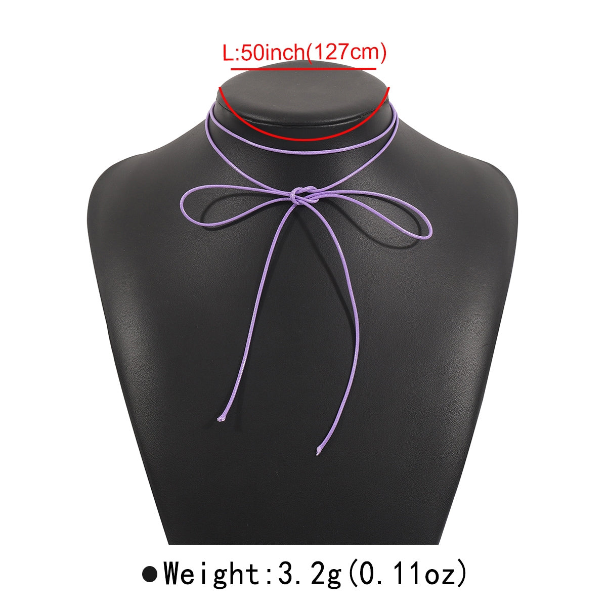 Sweet Artistic Candy Color Bow Knot Wax Line Choker Necklace