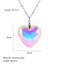 Sweet Artistic Heart-Shaped Stainless Steel Pendant Necklace with Colorful Glass Accents