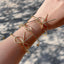 Sweet Bow Knot Adjustable Gold Tone Bangle Bracelet