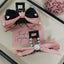 Sweet Rhinestone Bow Hair Claw Clip - Pink & Black Hair Accessory