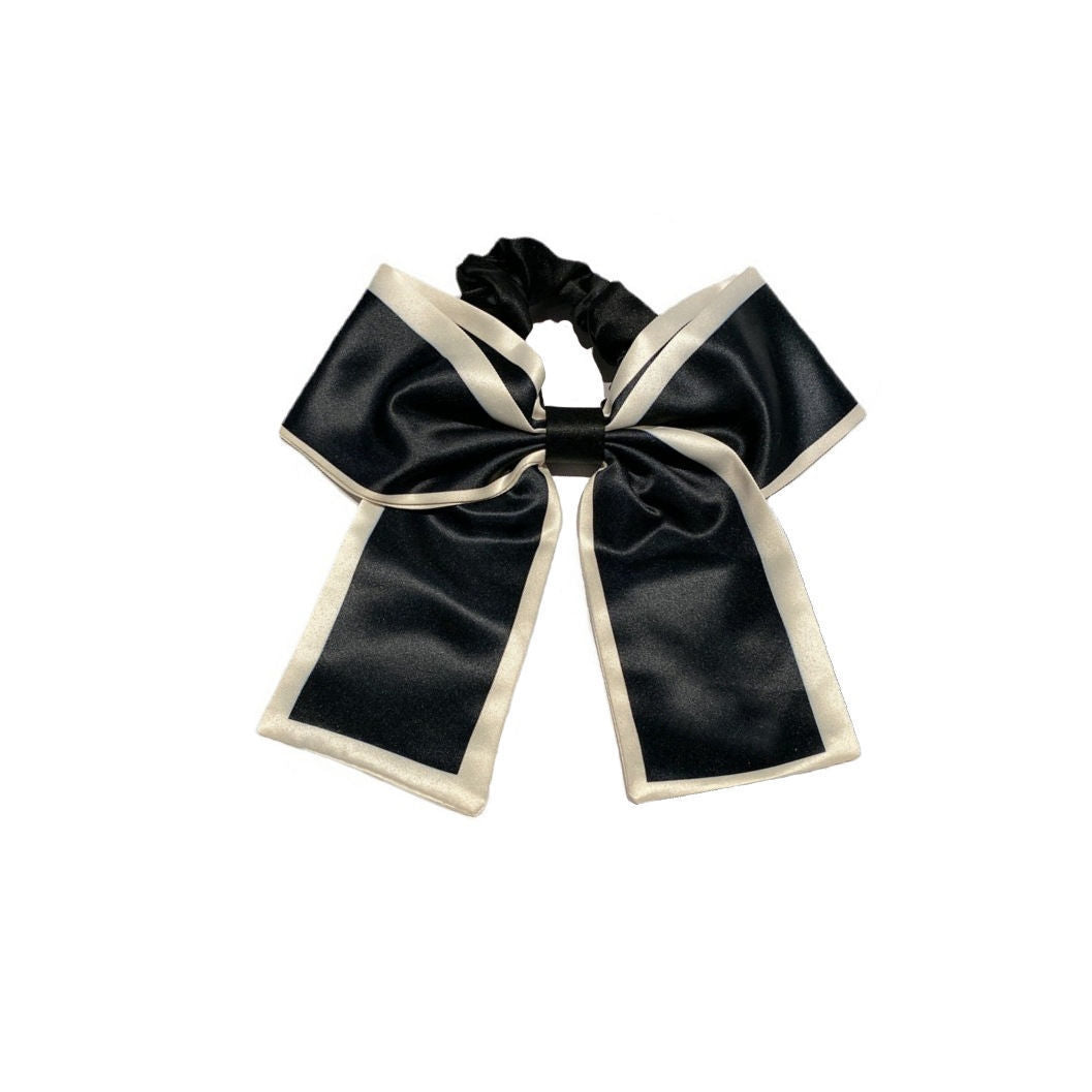 Sweet Black Bow Knot Ribbon Hair Tie for Low Ponytail