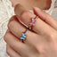 Sweet Butterfly Adjustable Open Ring for Women - Vintage Enamel Design