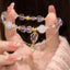 Sweet Butterfly & Bee Alloy Beaded Bracelet - Light Luxury, Simple & Versatile Design