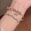 Sweet Butterfly & Bee Alloy Beaded Bracelet - Light Luxury, Simple & Versatile Design