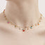 Sweet Cherry Zircon Pendant Necklace with Colorful Enamel Choker