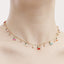 Sweet Cherry Zircon Pendant Necklace with Colorful Enamel Choker