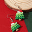 Sweet Christmas Tree Resin Drop Earrings for Girls