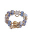 Sweet Clouds Rhombus Alloy Bracelet with Snowflake Pendant and Blue Beaded Bow Design