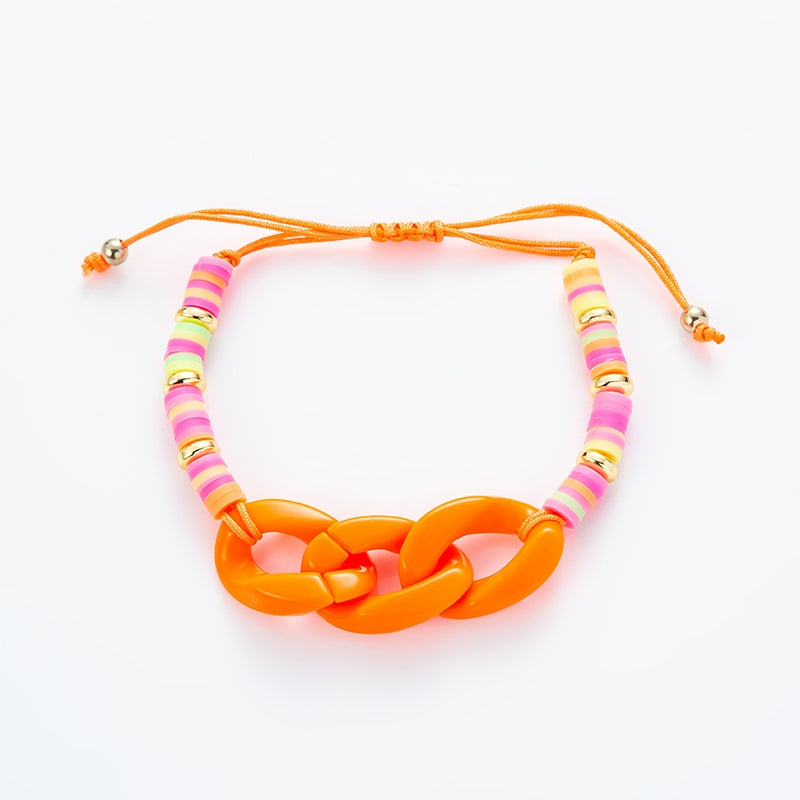 Colorful Adjustable Acrylic Rope Knitting Unisex Bracelet for Kids and Adults