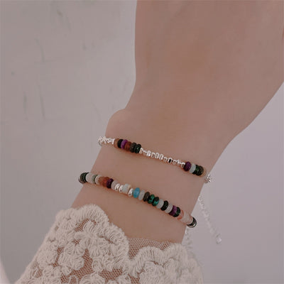 Colorful Natural Stone Asymmetrical Beaded Bracelet Set