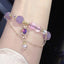 Color Block Amethyst Beaded Alloy Bracelet - Exquisite Fairy Gift