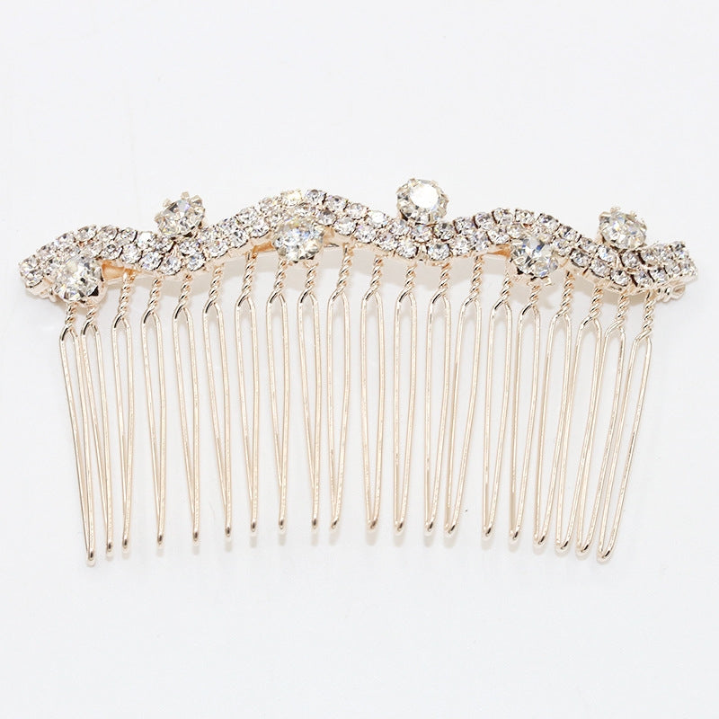 Sweet Crown Rhinestone Alloy Hair Comb with Sunflower Design