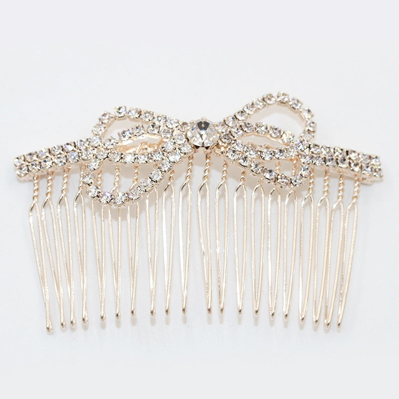 Sweet Crown Rhinestone Alloy Hair Comb with Sunflower Design