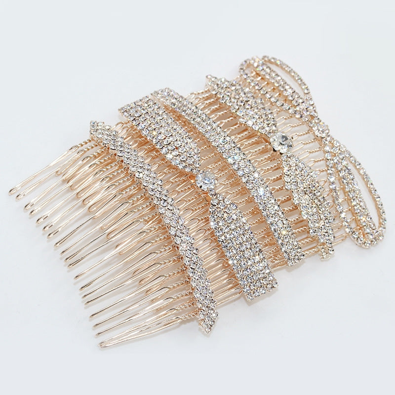 Sweet Crown Rhinestone Alloy Hair Comb with Sunflower Design