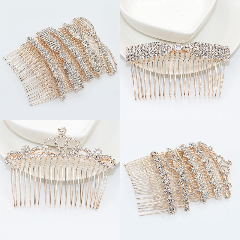 Sweet Crown Rhinestone Alloy Hair Comb with Sunflower Design