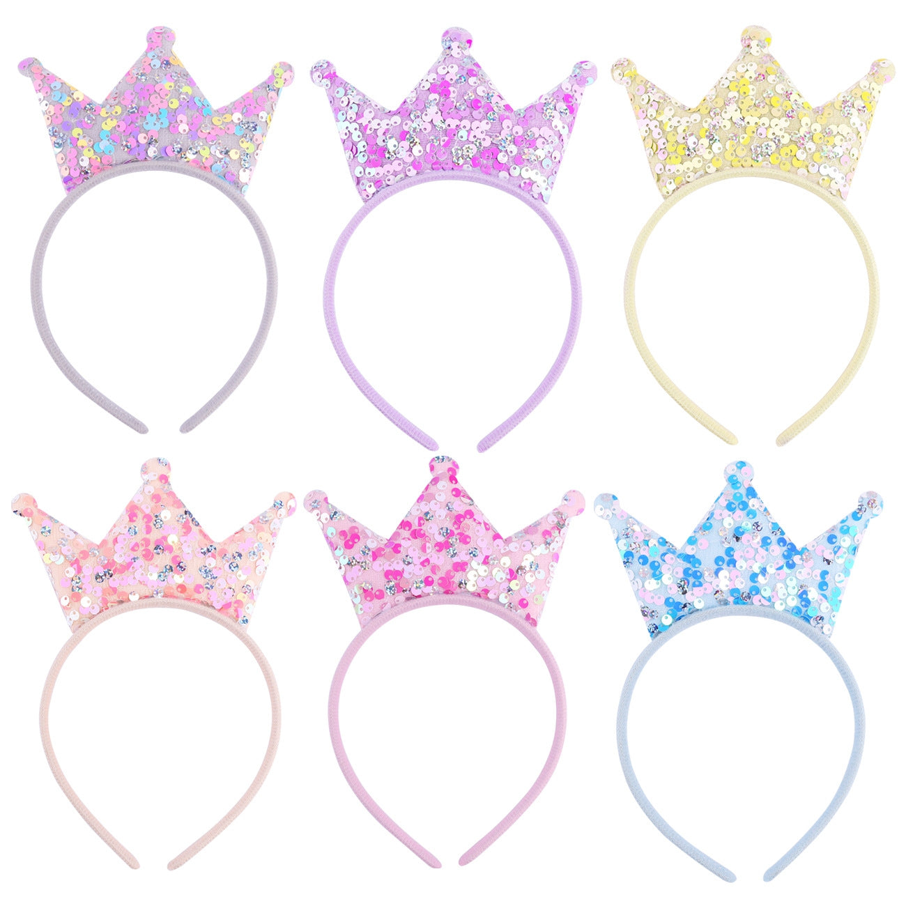 Sweet Crown Sequin Hair Band for Girls - Princess Tiara Headband Gift