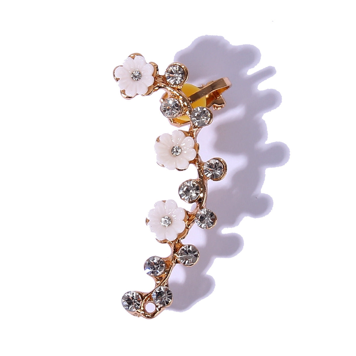 Sweet Flower Alloy Inlay Rhinestones Women's Ear Clips