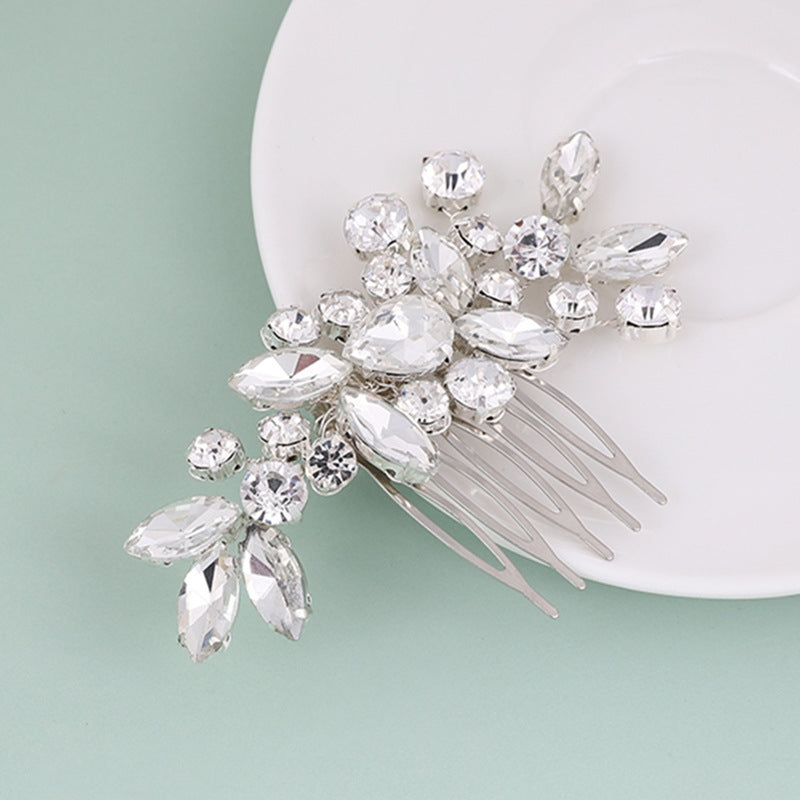 Sweet Flower Rhinestone Bridal Hair Comb Accessory