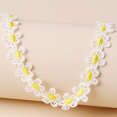 Sweet Floral Lace Alloy Women's Choker Necklace