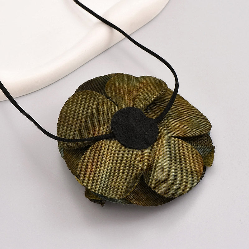 Sweet Floral Fabric Rope Layered Women's Necklace