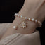 French Luxury Zircon Flower Freshwater Pearl Gold Plated Bracelet for Women