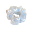 Sweet Powder Blue Embroidered Flower Hair Tie - Korean Style Versatile Hair Accessory