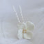 Sweet Flower Metal Hairpin with Artificial Pearls and White Ceramic Floral Bridal Hair Accessory