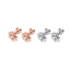 Sweet Flower Rose Gold Moissanite Sterling Silver Ear Studs