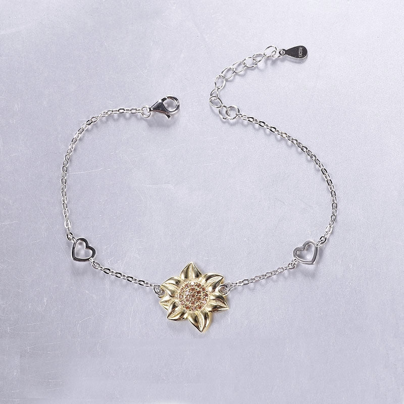 Sterling Silver Sunflower Gemstone Bracelet