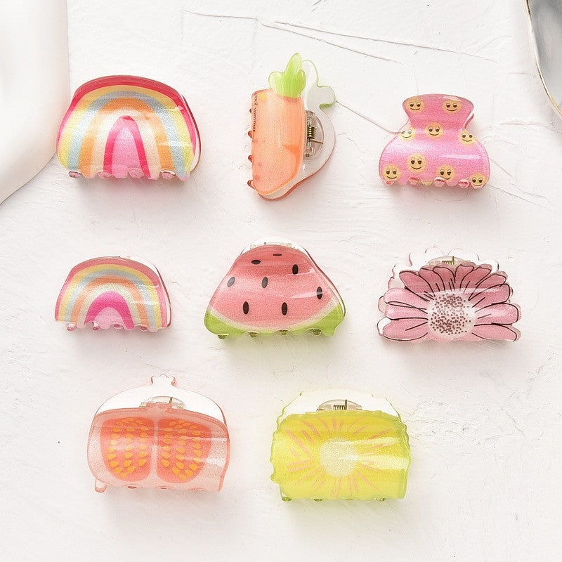 Sweet Fruit Rainbow Acrylic Hair Claw Clip