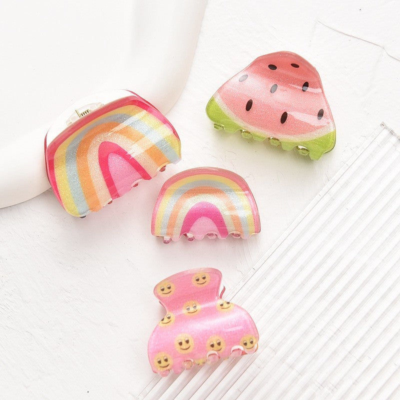 Sweet Fruit Rainbow Acrylic Hair Claw Clip