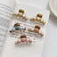 Geometric Resin Metal Hair Claw Clip - Colorful Round Design for Women