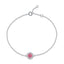 Sweet Geometric S925 Sterling Silver Pink Moissanite Bracelets for Women