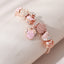 Sweet Heart Rose Beaded Enamel Gemstone Bracelet