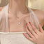 Sweetheart Pearl Rhinestone Layered Necklace for Women