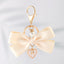 Sweet Heart Bow Knot Fabric Pendant Keychain for Women