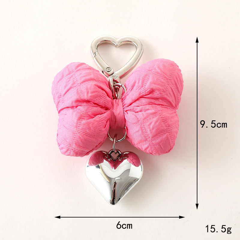 Sweet Heart Bow Knot Macaron Keychain Pendant