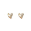 Sweet Heart Bow Knot Copper Inlay Rhinestone Pearl Earrings