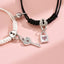 Sweetheart Lock Alloy Plated Magnetic Buckle Couple Bracelets with Rhinestone Accents