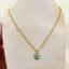 Sweet Vintage Heart Turquoise Titanium Steel Pendant Necklace