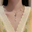 Sweet Korean Style Pearl Flower Pendant Necklace - Elegant Summer Statement Choker