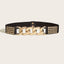 Sweet Oval PU Leather Women's Chain Belt with Studded Elastic Waist Cincher