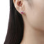 Sweet Round Sterling Silver Moissanite Pink Ear Studs