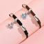 Sweet Clover Geometric Alloy Plated Couple Bracelets - European and American Creative Rhinestone Weave Design