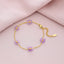 Sweet Shiny Petal 18K Gold Plated Stainless Steel Crystal Bracelets for Couples