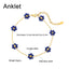 Sweet Shiny Petal 18K Gold Plated Stainless Steel Crystal Bracelets for Couples