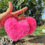 Sweet Heart Shape Alloy Valentine's Day Fur Pom Pom Keychain Pendant