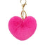Sweet Heart Shape Alloy Valentine's Day Fur Pom Pom Keychain Pendant