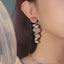 Sweet Heart Crystal Tassel Drop Earrings for Women